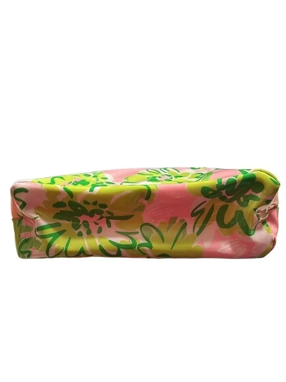 Lilly Pulitzer For Estee Lauder Large Pink & Green Floral Cosmetic Makeup Bag